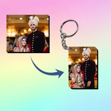 Personalized Photo Keychain Round Rectangular