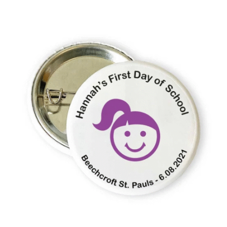Personalised School Bag Badge, Custom badge, First Day of School celebration
