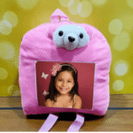 TEDDY FACE PRINTED KIDS SCHOOL BAG WITH PHOTO