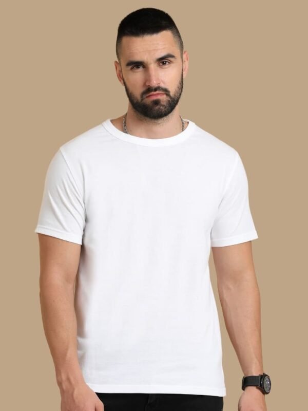 Round Sustainable T Shirt White