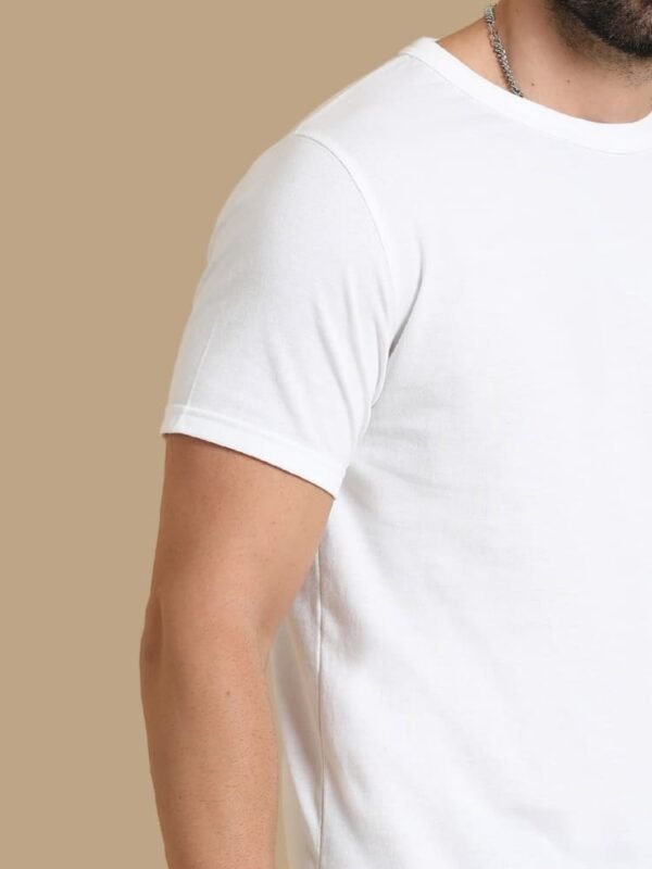 Round Sustainable T Shirt White
